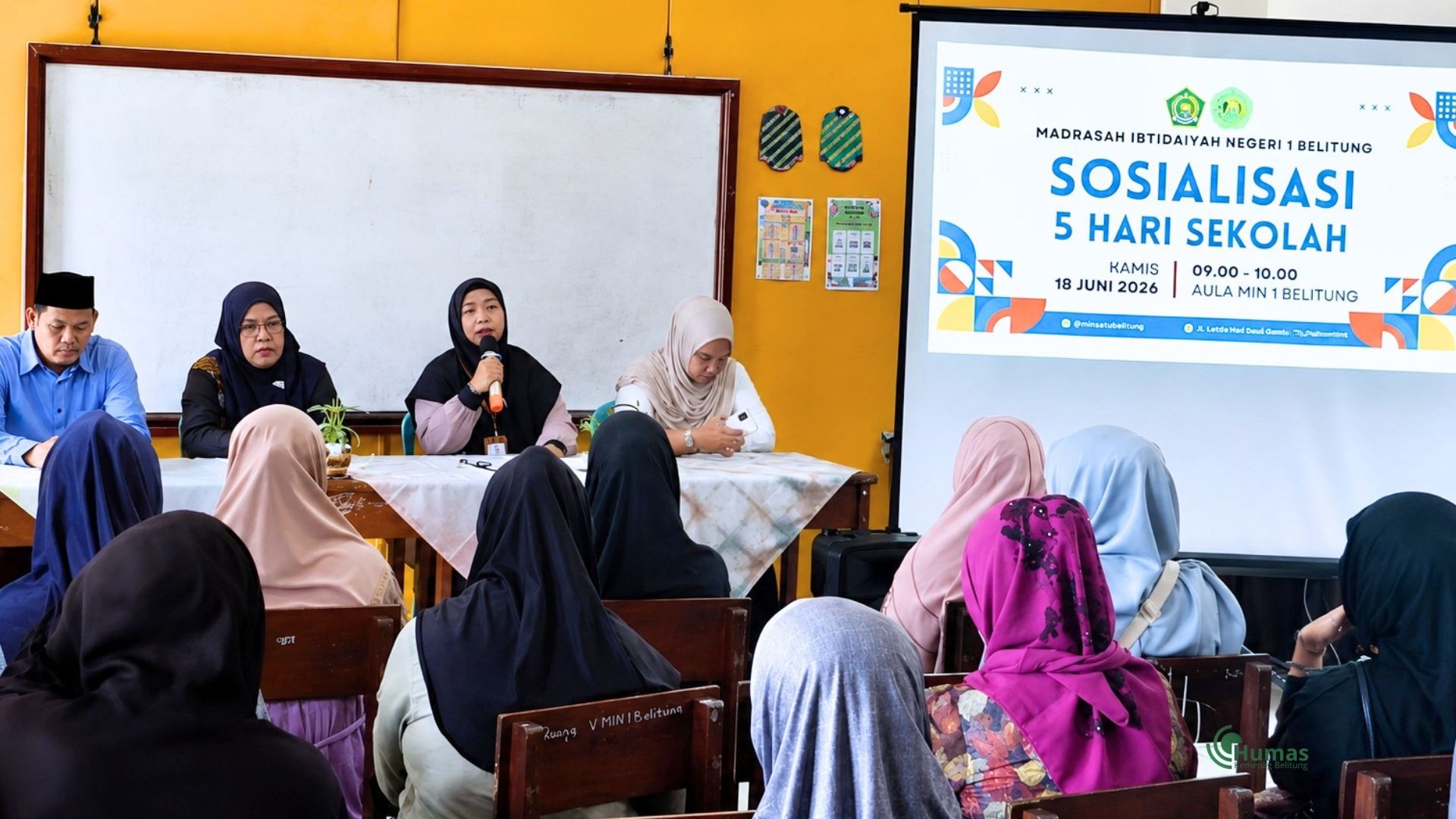 Sosialisasi Program 5 Hari Sekolah di MIN 1 Belitung