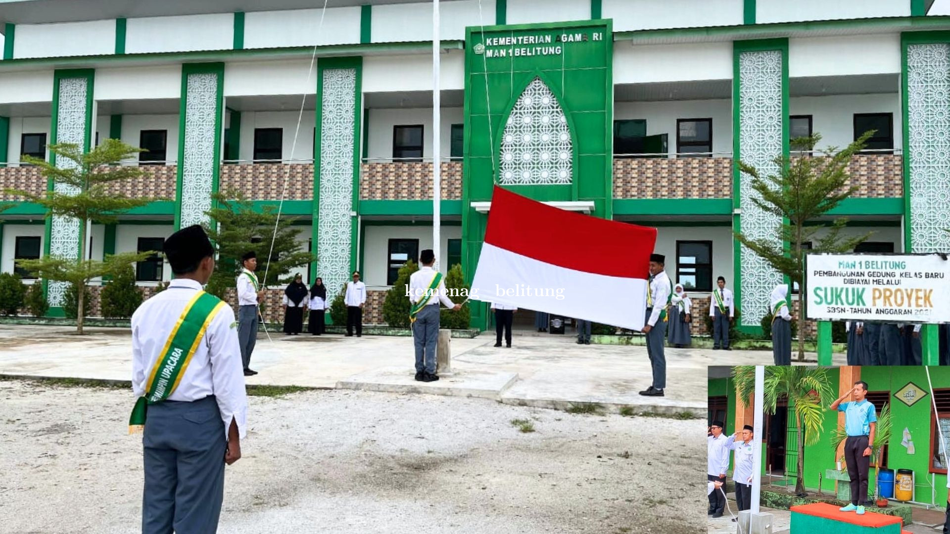 MAN 1 Belitung Gelar Upacara Bendera Serentak di Dua Kampus, Tekankan Disiplin dan Akhlak Mulia